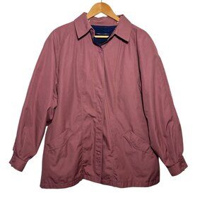 Vintage London Fog Pink Coat Lined Sturdy Authentic Weather Resistant Size 16 L